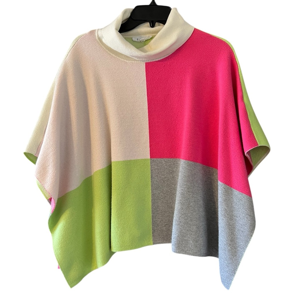 THML Multicolor Colorblock Block Poncho Oversized Boxy Sweater Size Medium/Large